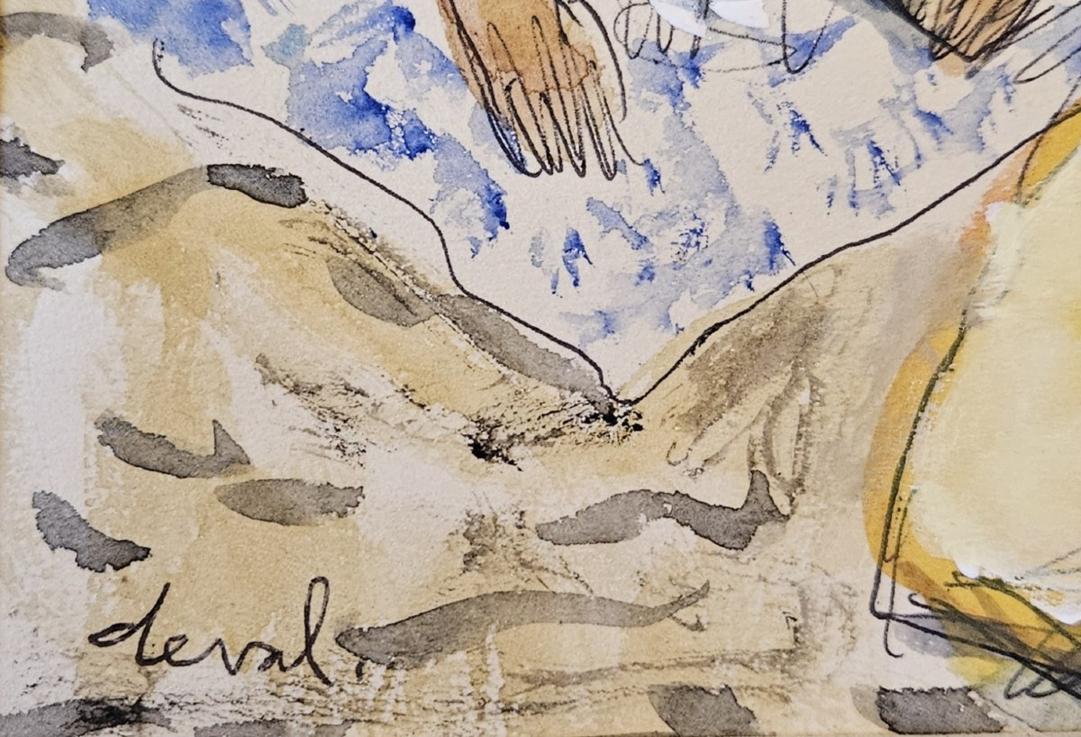 Pierre Deval (1897 - 1993) — Deux jeunes filles au bord de la mer, la serviette bleue-photo-2