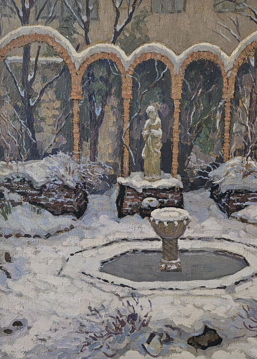 Jacques Martin Ferrières (1893 - 1972) — Neuilly, jardin sud sous la neige-photo-2