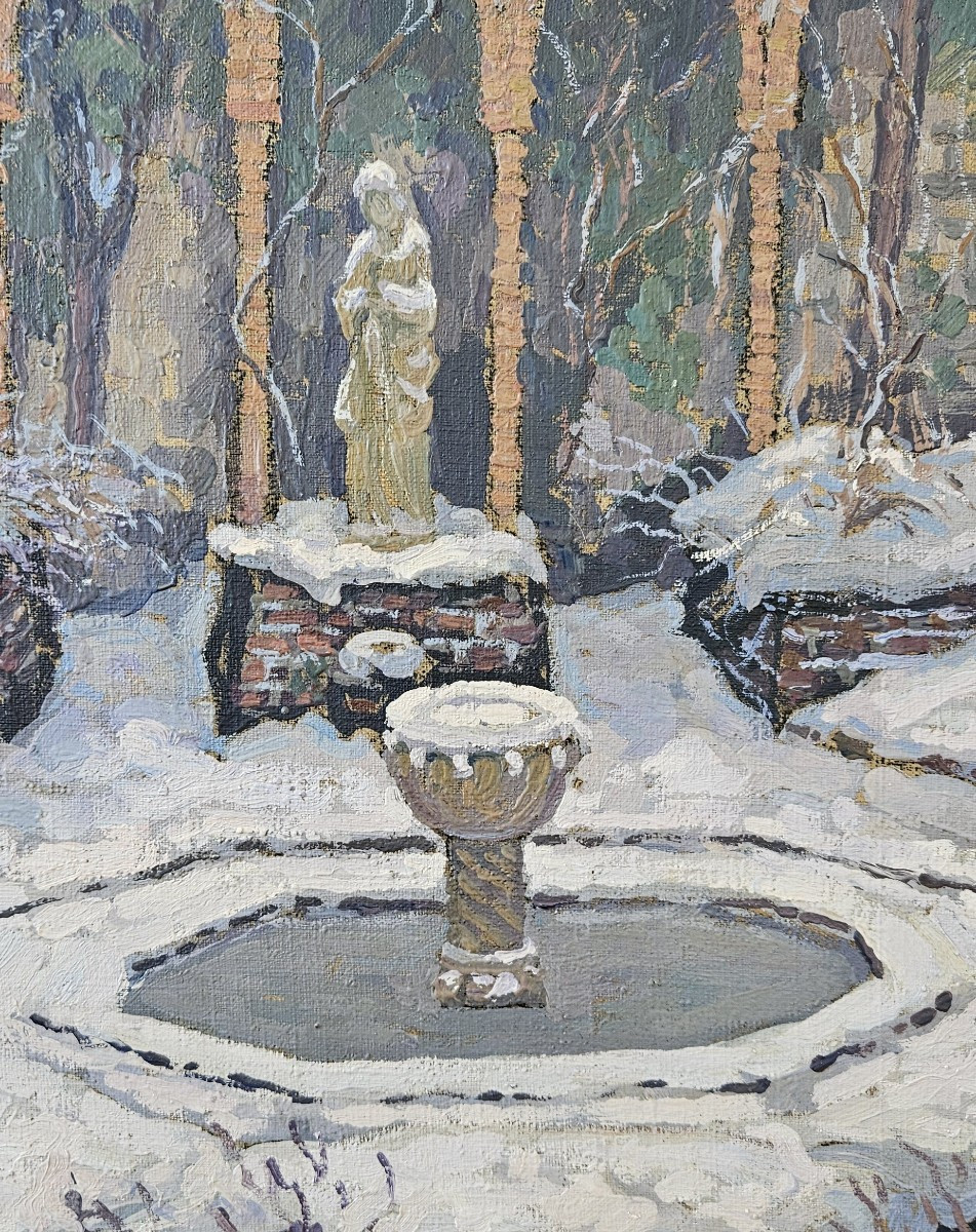 Jacques Martin Ferrières (1893 - 1972) — Neuilly, jardin sud sous la neige-photo-3