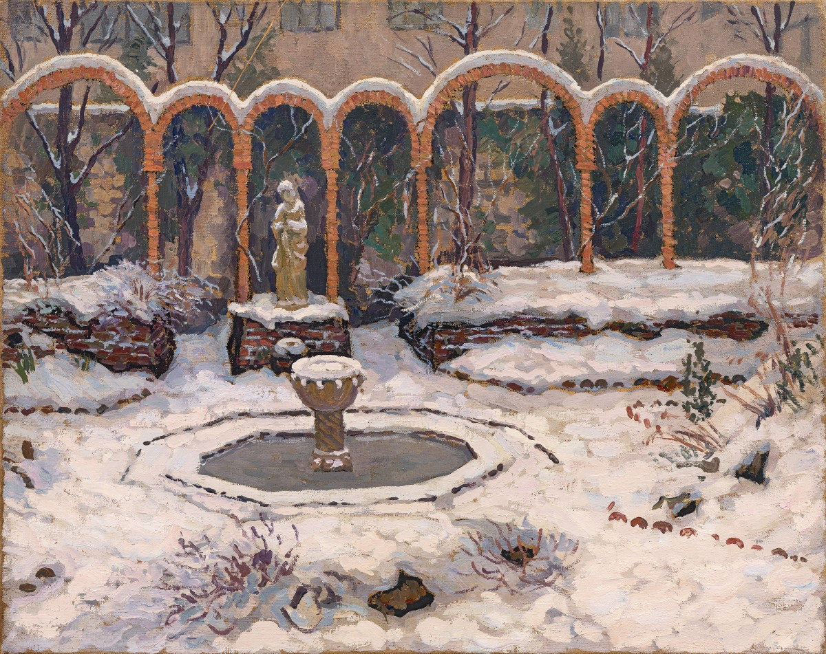 Jacques Martin Ferrières (1893 - 1972) — Neuilly, jardin sud sous la neige