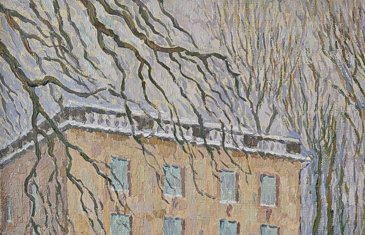 Jacques Martin Ferrières (1893 - 1972) — Versailles, Petit Trianon, l'escalier sous la neige-photo-2