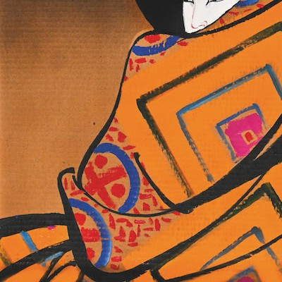 René Gruau (1909 - 2004) — Geisha In An Orange Kimono-photo-4