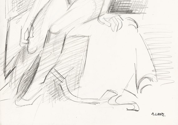 André Lhote (1885 - 1962) — Academic Nude, Seated Model In The Studio-photo-3