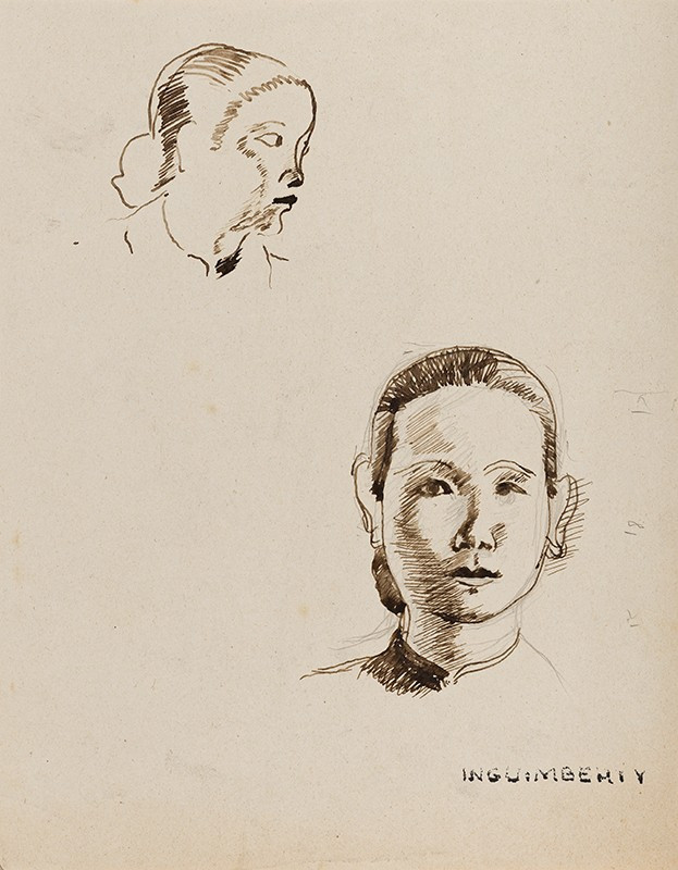 Joseph Inguimberty (1896 - 1971) — Etude de visages féminins, Indochine, circa 1930