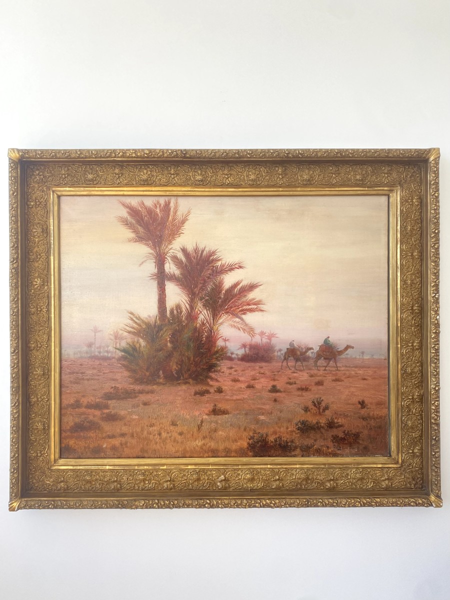 Otto Pilny (1866 - 1936) — Le Caire, dromadaires dans le désert, 1901-photo-2
