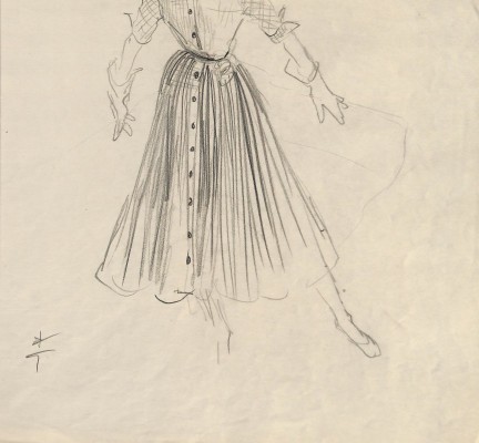 René Gruau (1909 - 2004) — Set, Pleated Skirt-photo-3