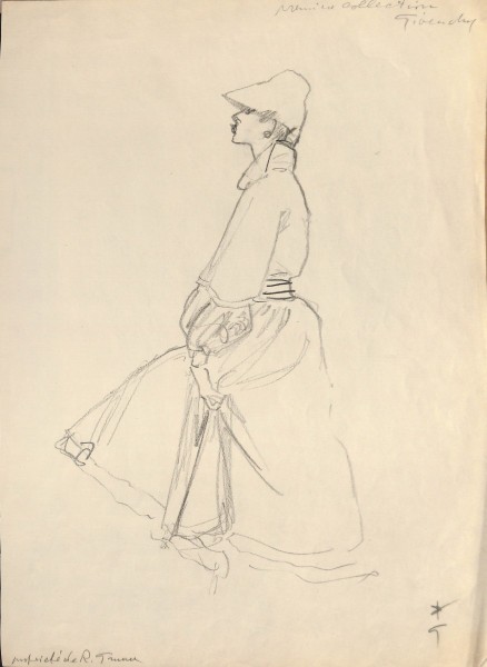 René Gruau (1909 - 2004) — Dress And Cloche Hat, First Givenchy Collection
