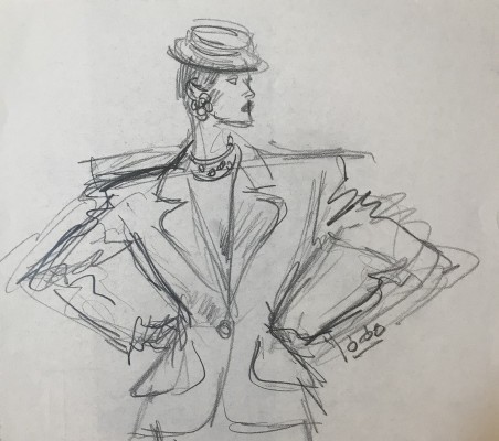 René Gruau (1909 - 2004) — In A Pink Suit, Yves Saint-laurent Rive Gauche, 1987-photo-2