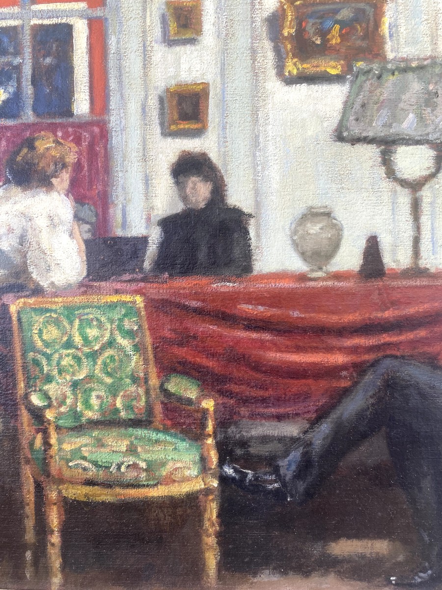 Albert André (1869 - 1954) — La visite, circa 1899-photo-3