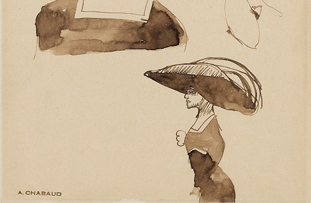 Auguste Chabaud (1882 - 1955) — Etude de femme au chapeau, circa 1907-photo-3