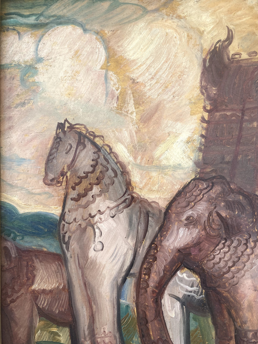 André Maire (1898 - 1984) — India, Temple With Horse And Elephant Statues, 1939-photo-3