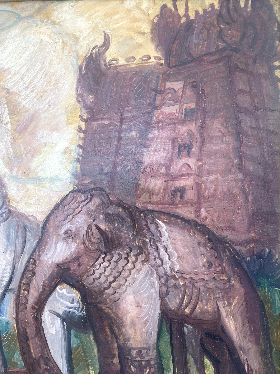 André Maire (1898 - 1984) — India, Temple With Horse And Elephant Statues, 1939-photo-4