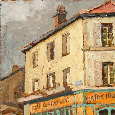 Jacques Martin Ferrières (1893 - 1972) — Paris, sur une place la Fine Fourchette-photo-2