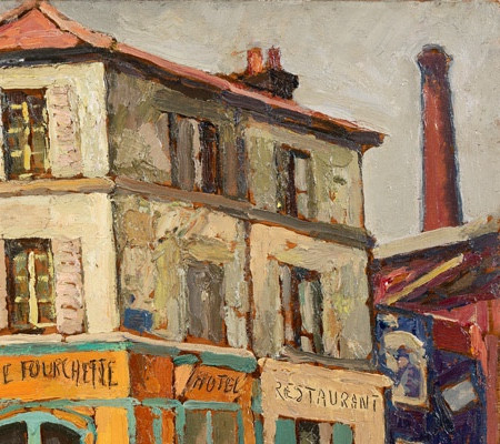 Jacques Martin Ferrières (1893 - 1972) — Paris, sur une place la Fine Fourchette-photo-3