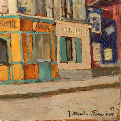 Jacques Martin Ferrières (1893 - 1972) — Paris, sur une place la Fine Fourchette-photo-1