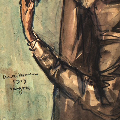 André Maire (1898 - 1984) — Indochina, Saigon, Old Man Smoking, 1919-photo-4