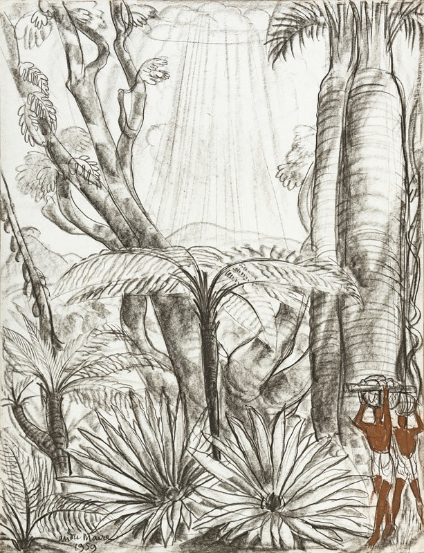 André Maire (1898 - 1984) — Madagascar, personnages sous le baobab, 1959
