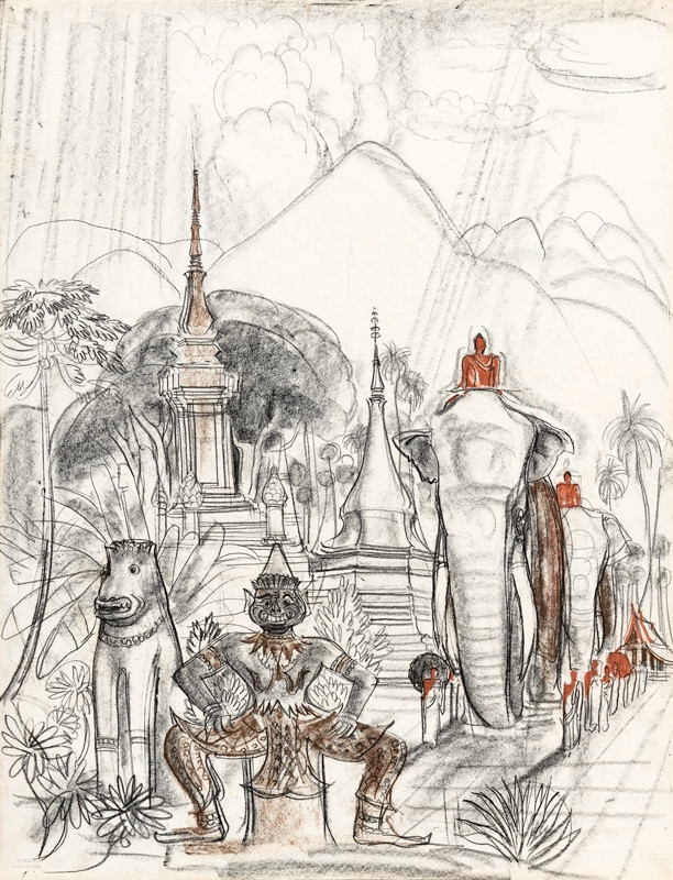 André Maire (1898 - 1984) — Laos, Procession