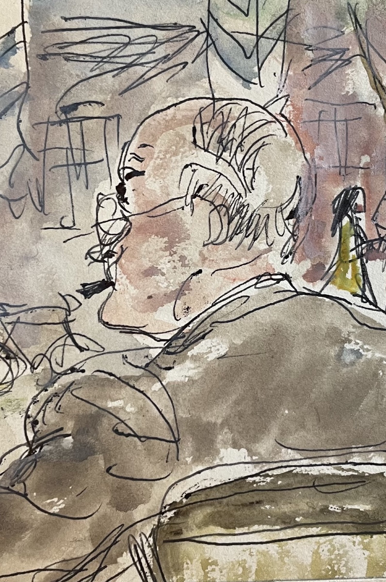 Pierre Deval (1897 - 1993) — At The Café, Paris, Champs Elysées-photo-3