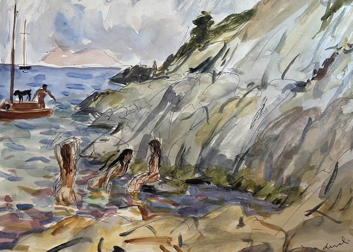 Pierre Deval (1897 - 1993) — Baigneuses dans les rochers
