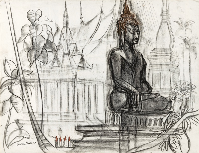 André Maire (1898 - 1984) — Laos, Grand bouddha assis