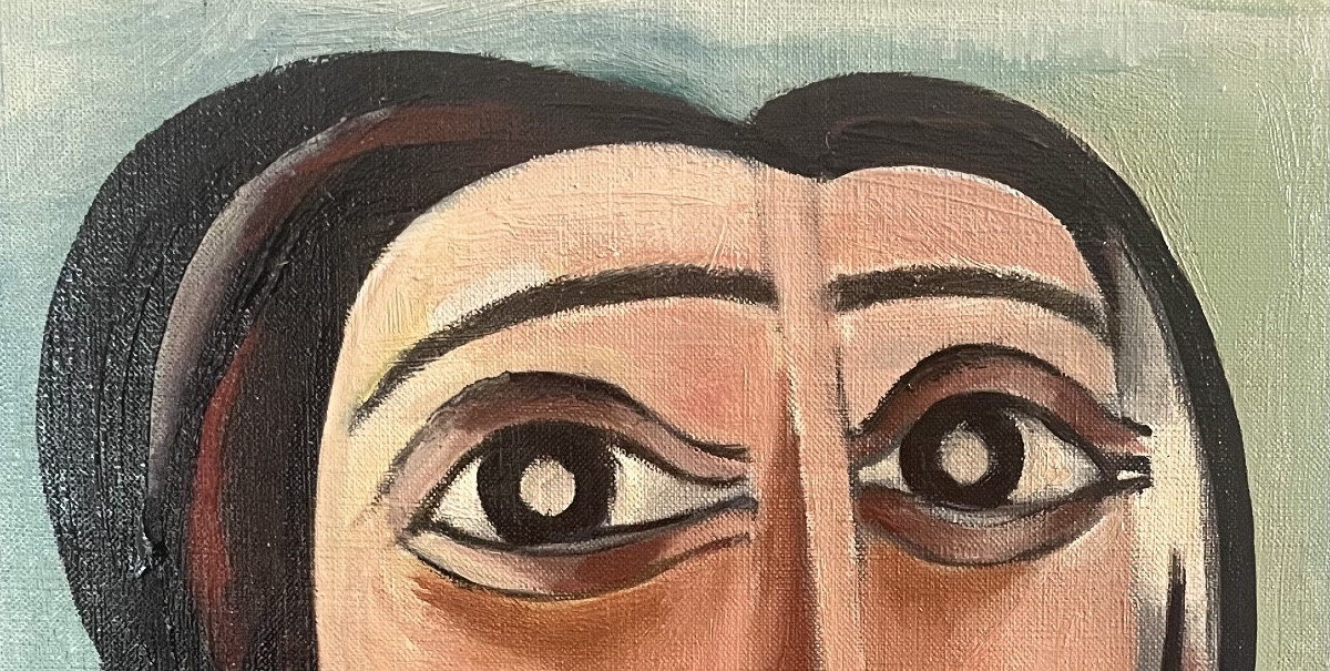Georges-Henri Pescadère (1915 - 2003) — Jeune femme, visage allongé, janvier 2001-photo-2