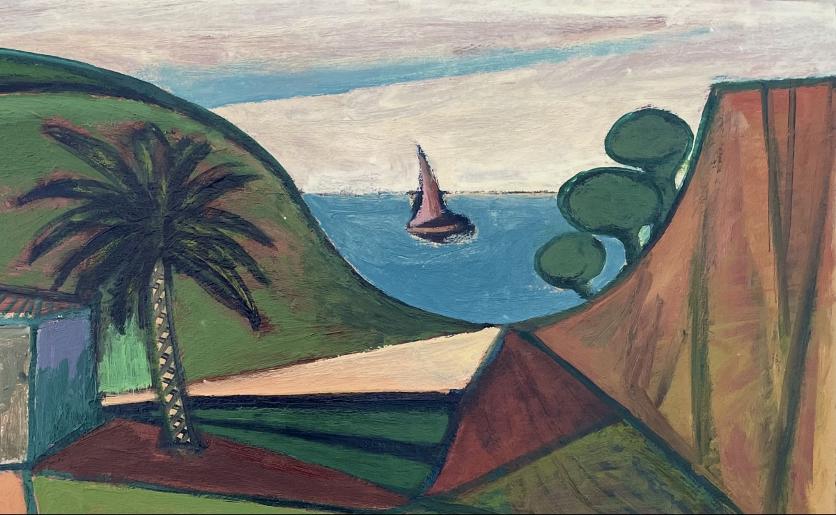 Georges-henri Pescadère (1915 - 2003) — Palm Trees And Sea, Houses, Basin-photo-3