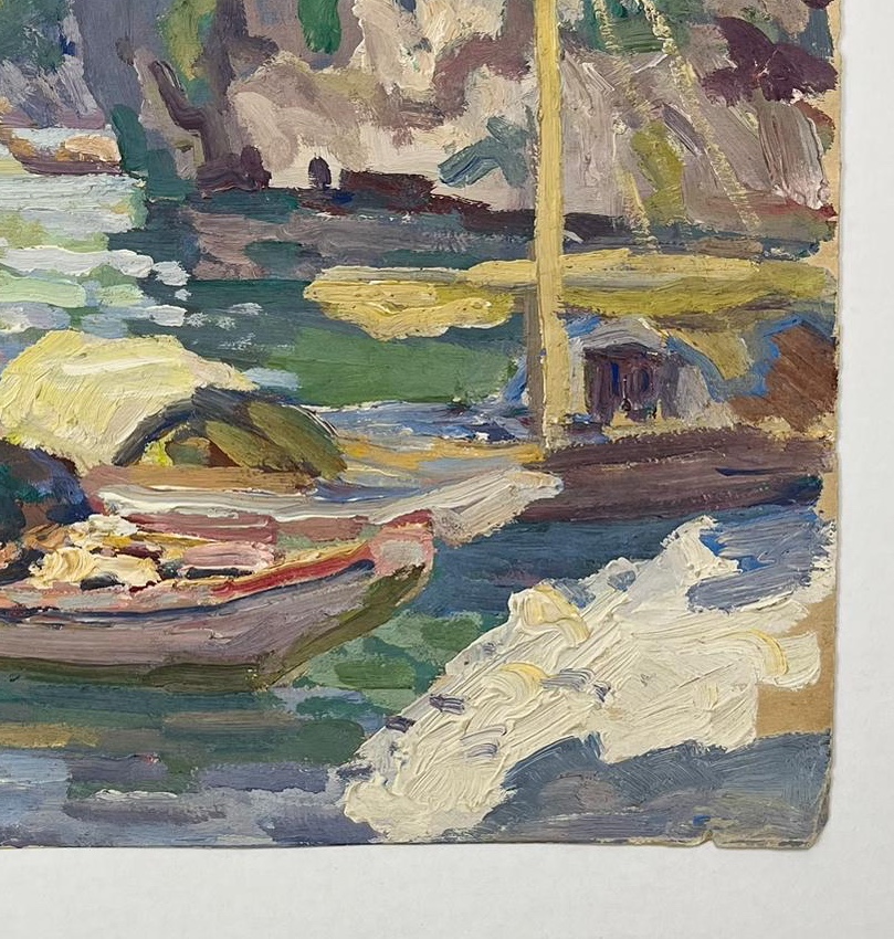 Jos Henri Ponchin (1897 - 1981) — Indochine, jonques amarrées-photo-1