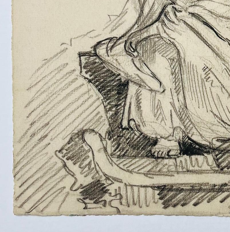 Jos Henri Ponchin (1897 - 1981) — Indochina, Seated Figure In Traditional Dress-photo-4