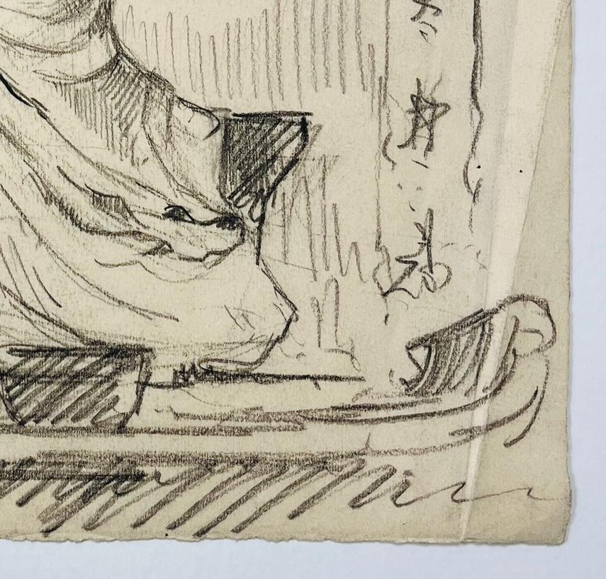 Jos Henri Ponchin (1897 - 1981) — Indochina, Seated Figure In Traditional Dress-photo-1