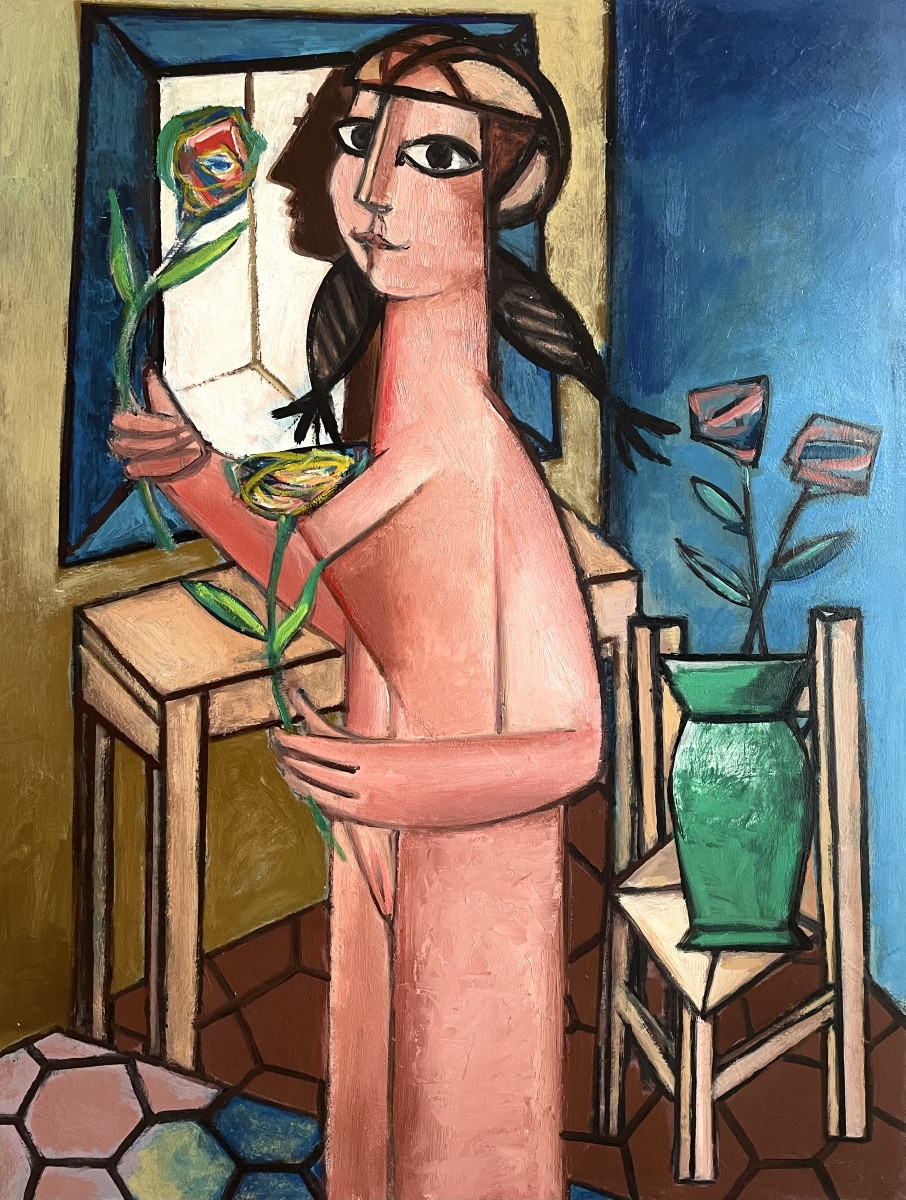 Georges-henri Pescadère (1915 - 2003) — Nude With Flowers, March 2003
