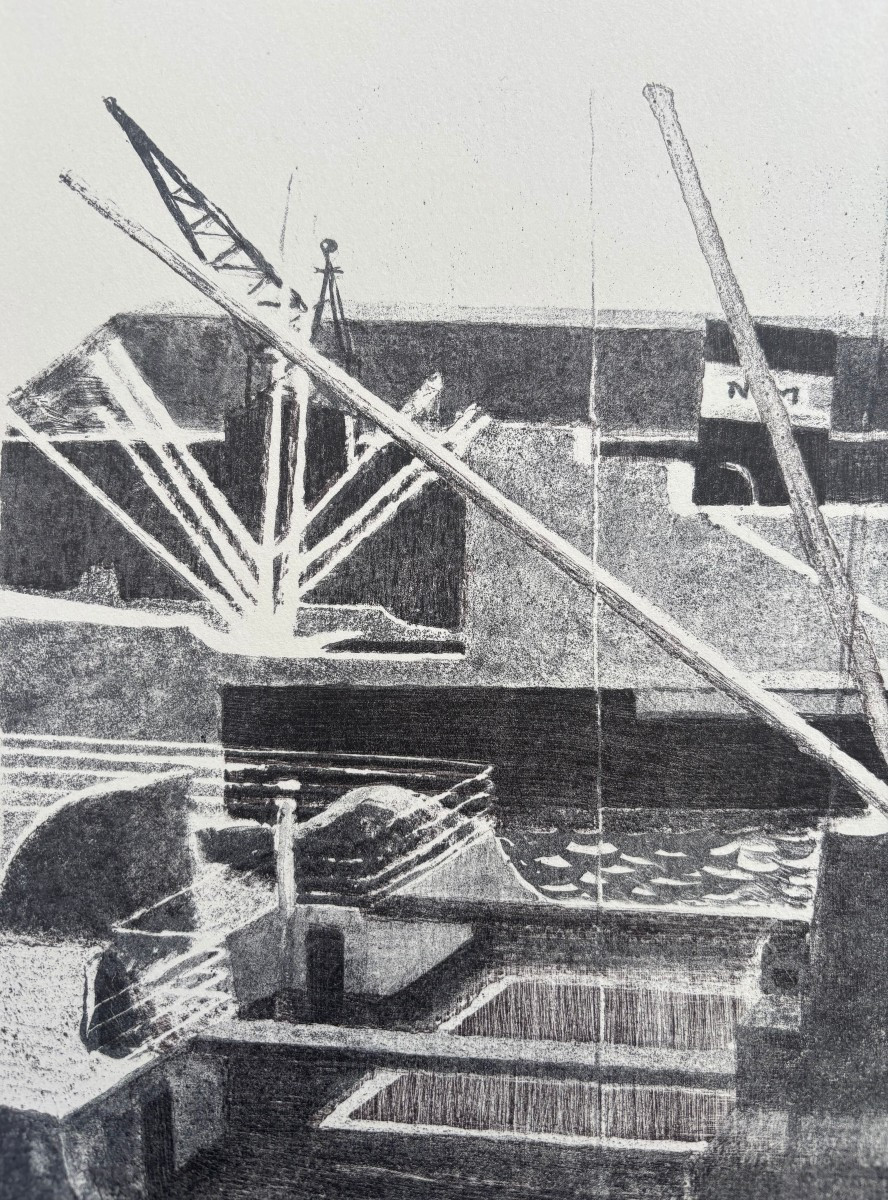 Jospeh Inguimberty (1898-1971) - Navire cargo à quai-photo-1
