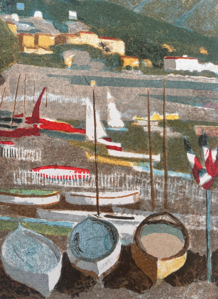 Joseph Inguimberty (1898-1971) - Boats In Menton-photo-2