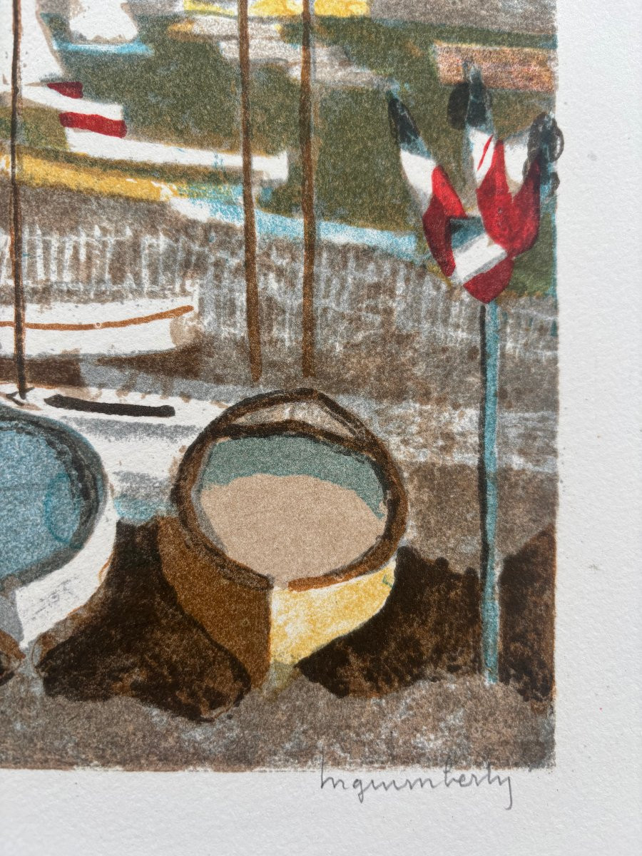 Joseph Inguimberty (1898-1971) - Boats In Menton-photo-3