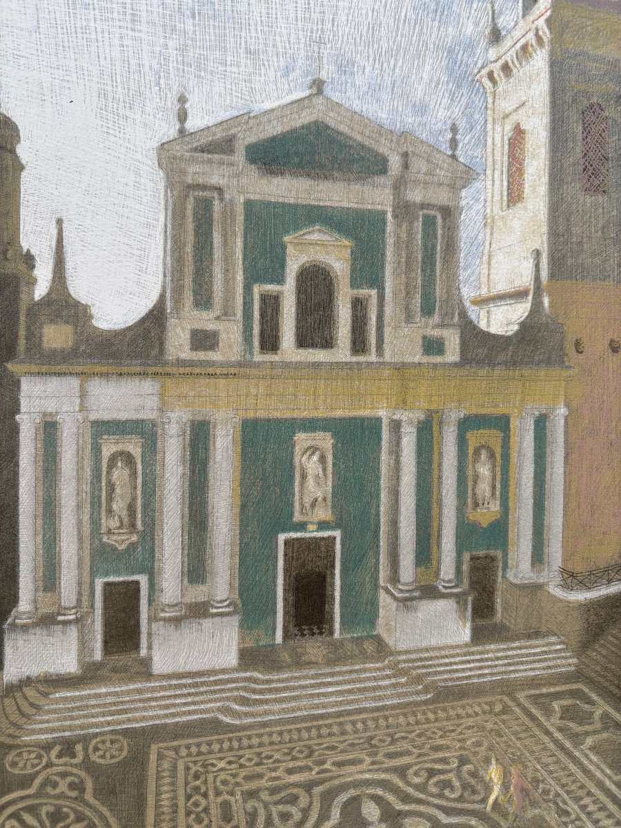 Joseph Inguimberty (1898-1971) - The Basilica Of Saint-michel Archange In Menton-photo-3