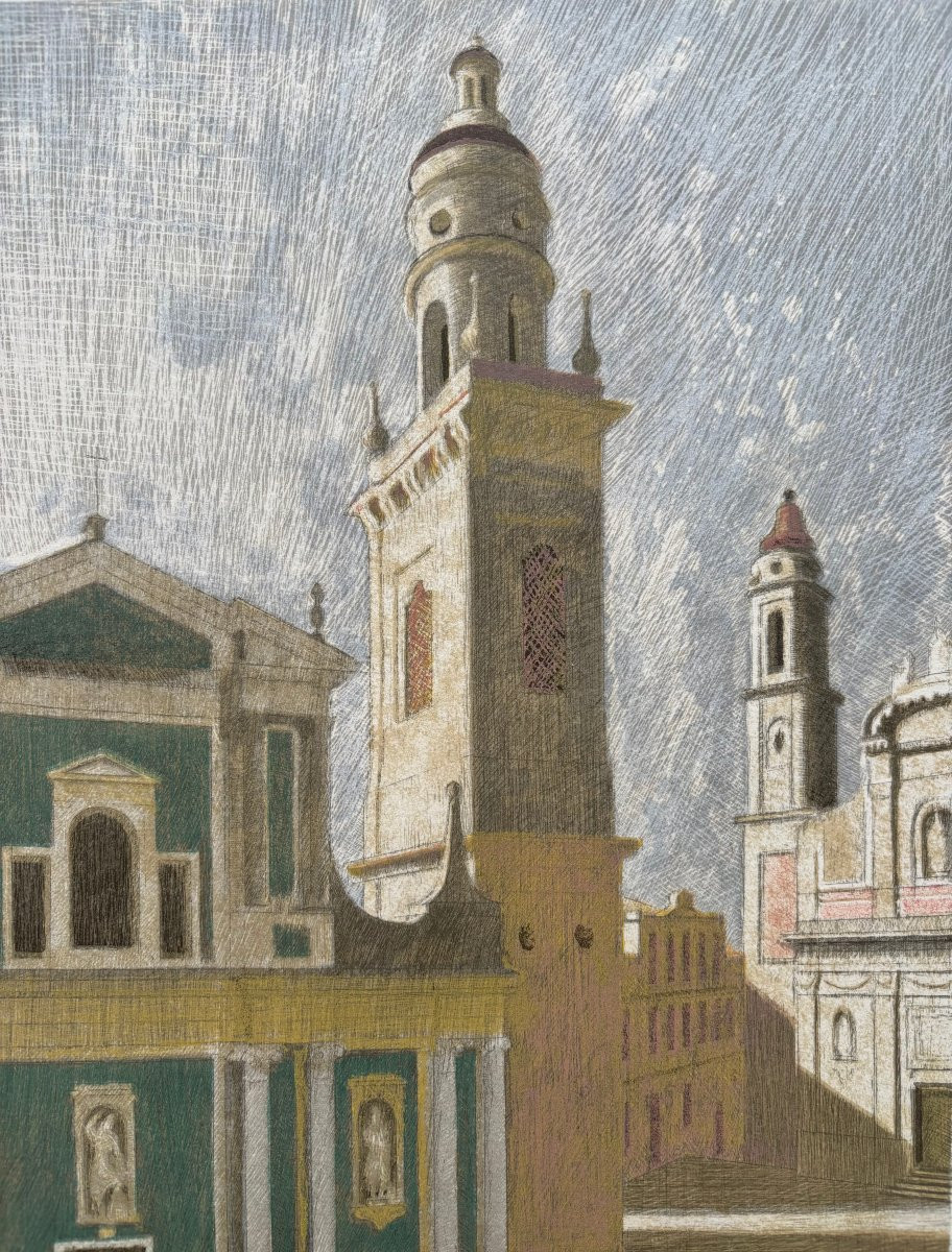 Joseph Inguimberty (1898-1971) - The Basilica Of Saint-michel Archange In Menton-photo-4