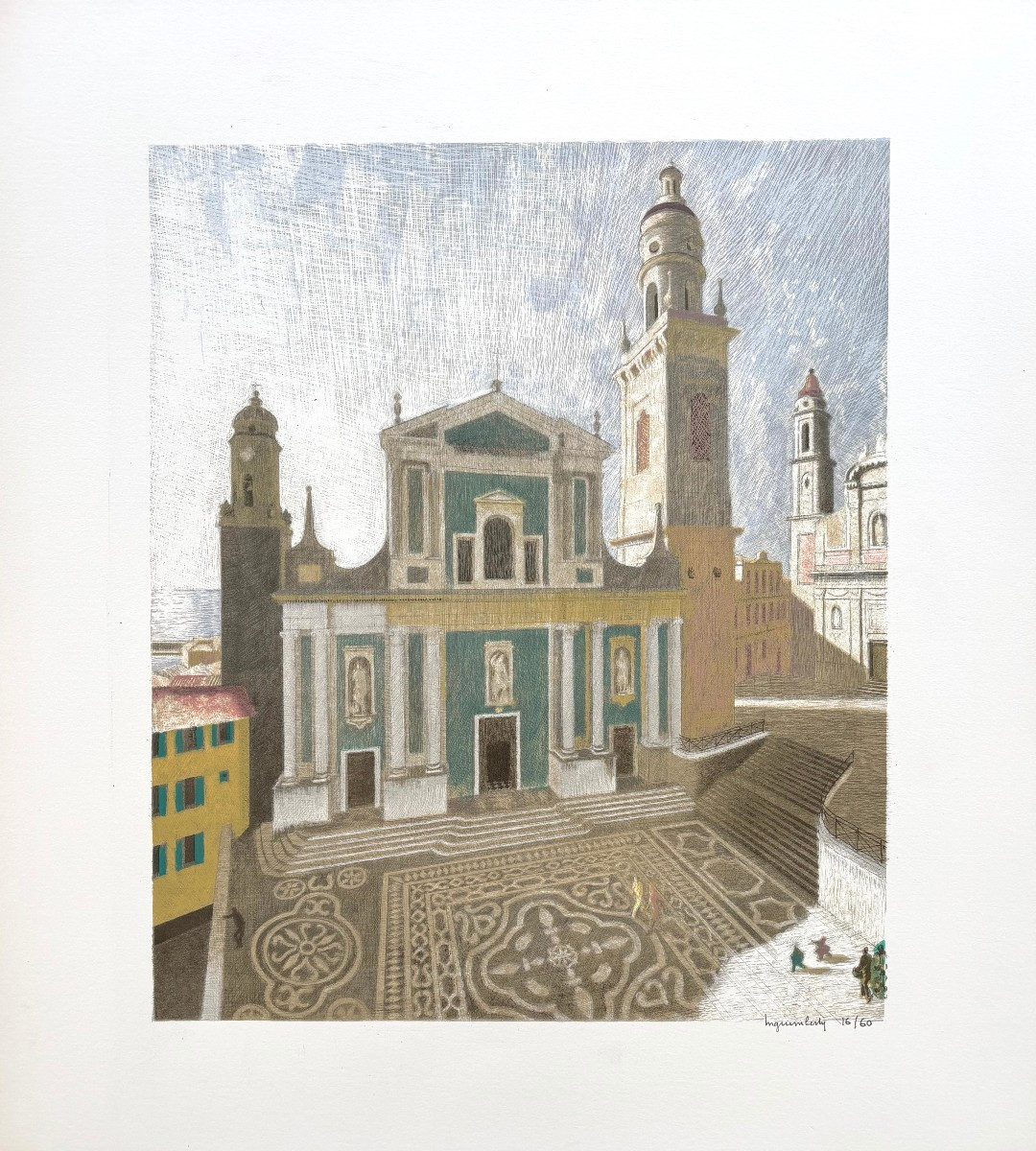 Joseph Inguimberty (1898-1971) - The Basilica Of Saint-michel Archange In Menton