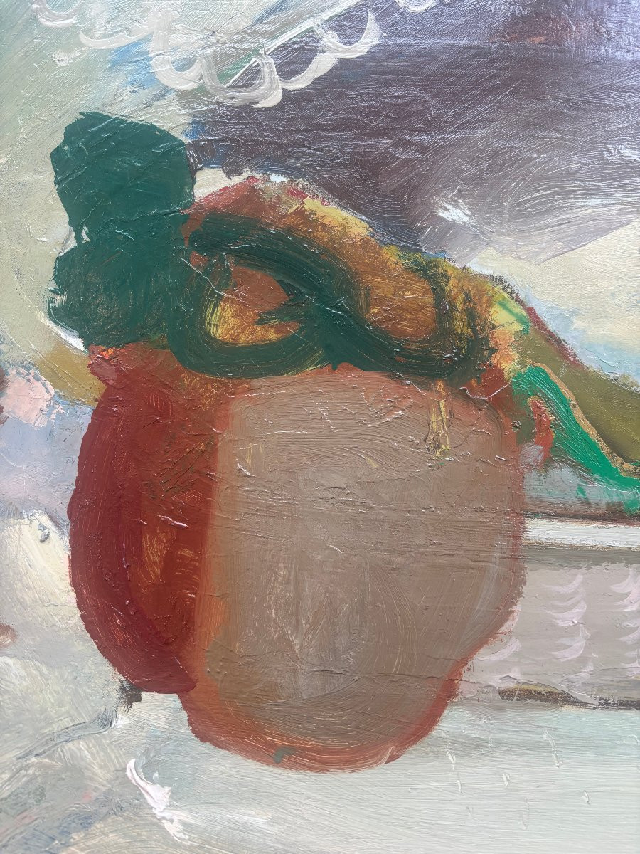 Alfred Lombard (1884-1973) - Nature morte au vase Delft, c. 1939-photo-3
