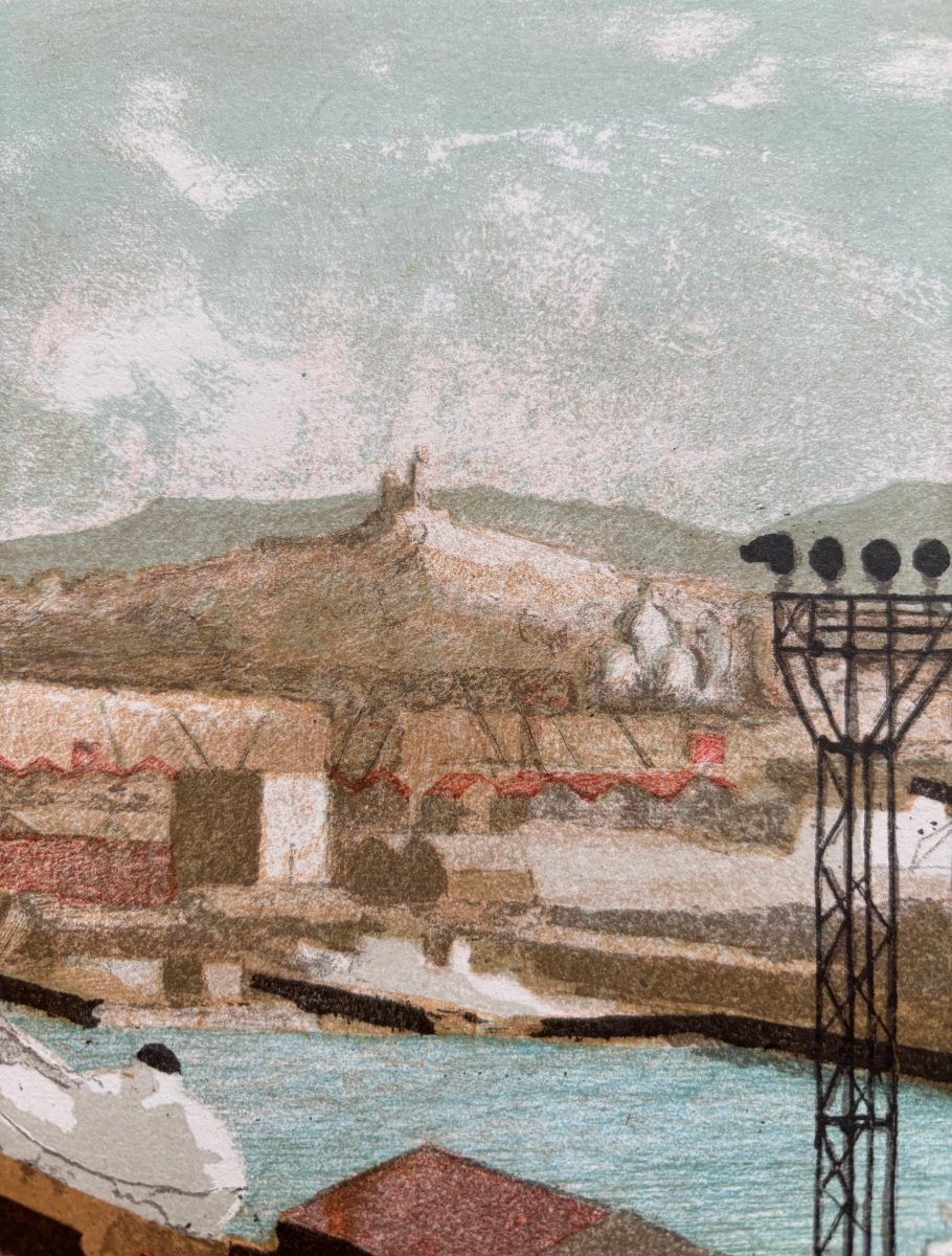 Joseph Inguimberty (1898-1971) - Vue de la gare de Marseille-Canet-photo-3