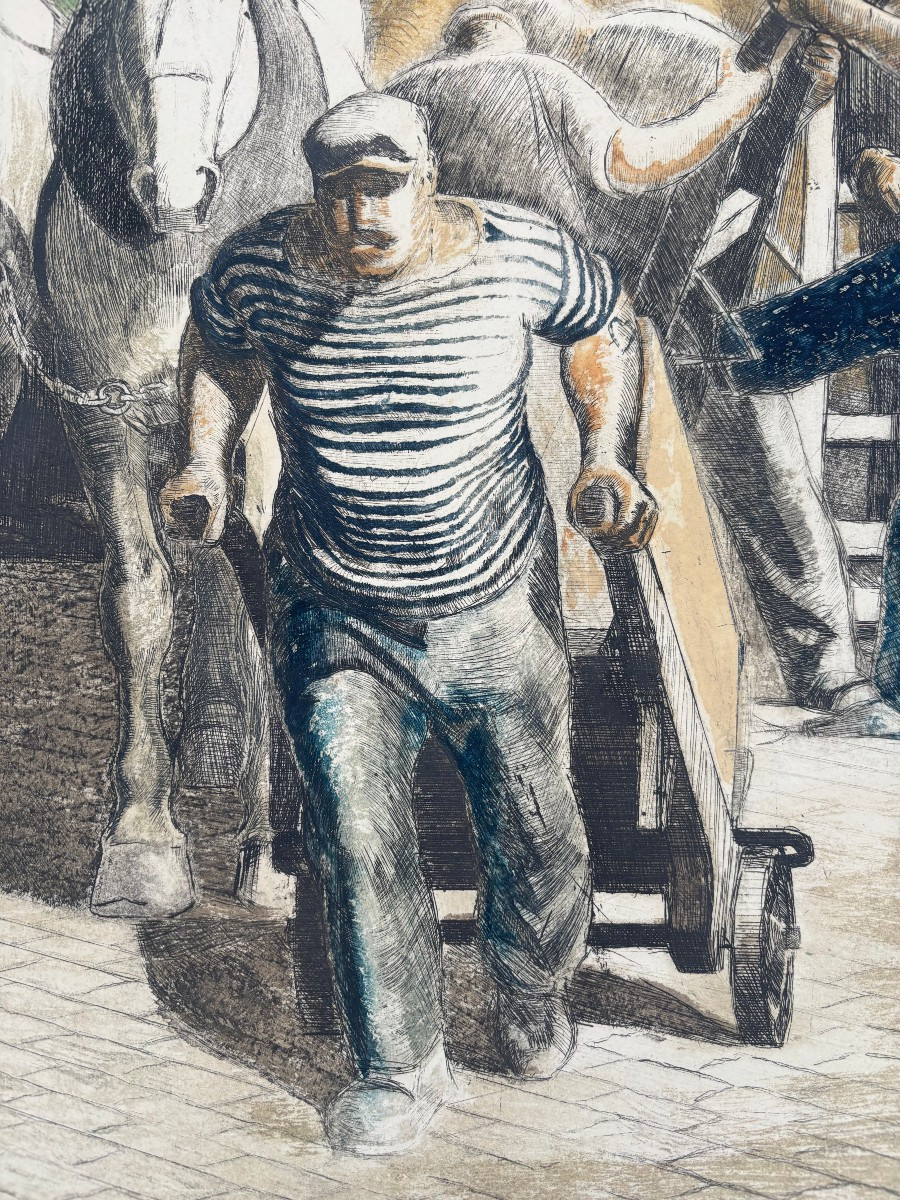 Joseph Inguimberty (1898-1971) - Unloading Dockers In The Port Of Marseille-photo-4