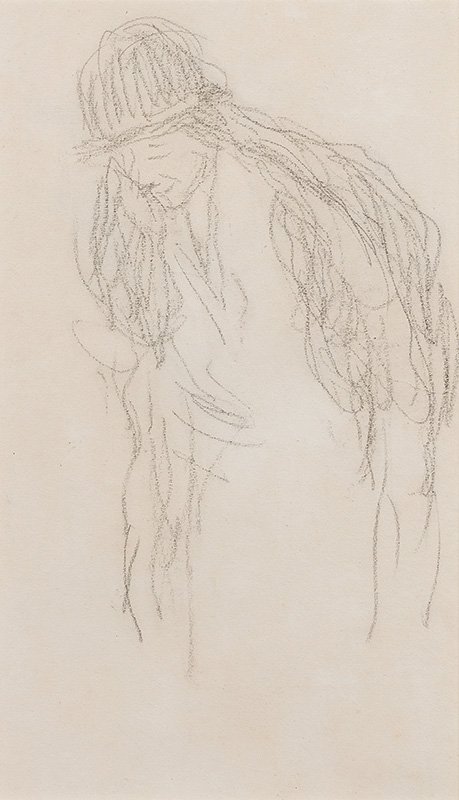 Henri Martin (1860-1943) - Femme à l'étole de fourrure, première esquisse