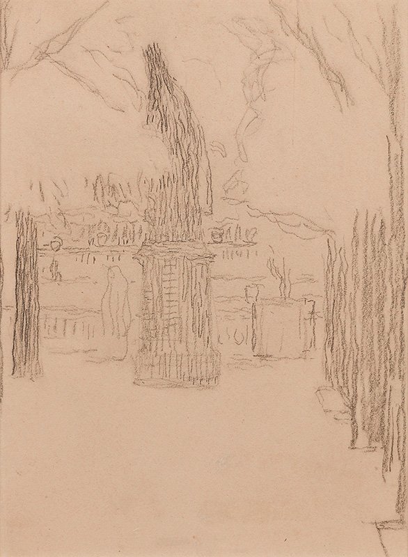 Henri Martin (1860-1943) - Vers l'allée des Reines, première esquisse