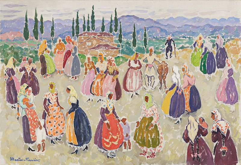 Jacques Martin Ferrières (1893–1972) – Yugoslavia, Women In A Crowd III