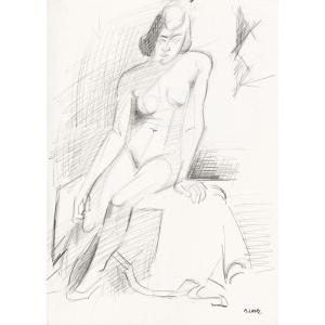 André Lhote (1885 - 1962) — Nu académique, modèle assis dans l'atelier