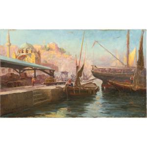  Eugène Antoine Prieur Bardin (1860 - 1905) — Vue de Constantinople, 1901