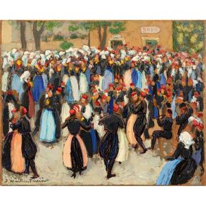 Jacques Martin Ferrières (1893 - 1972) — Konavle, près de Dubrovnik, danses