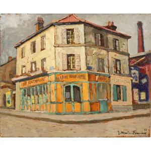 Jacques Martin Ferrières (1893 - 1972) — Paris, sur une place la Fine Fourchette