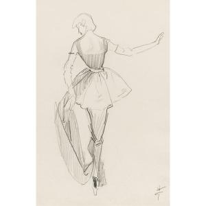 René Gruau (1909 - 2004) — Elégante à la robe échancrée dans le dos