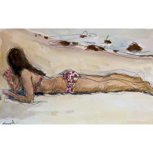 Pierre Deval (1897 - 1993) — Baigneuse étendue sur le ventre