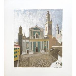 Joseph Inguimberty (1898-1971) - The Basilica Of Saint-michel Archange In Menton